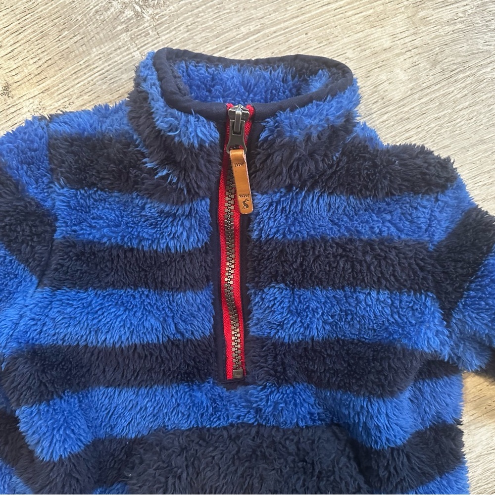 Joules 1/4 Zip Blue & Navy Striped Boys’ Fleece